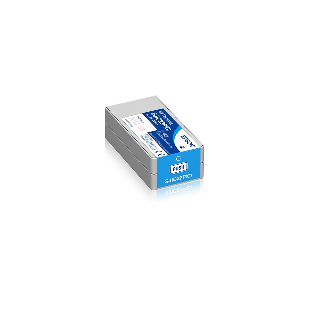 Epson sjic22p(c): ink cartridge for colorworks c3500 (cyan)