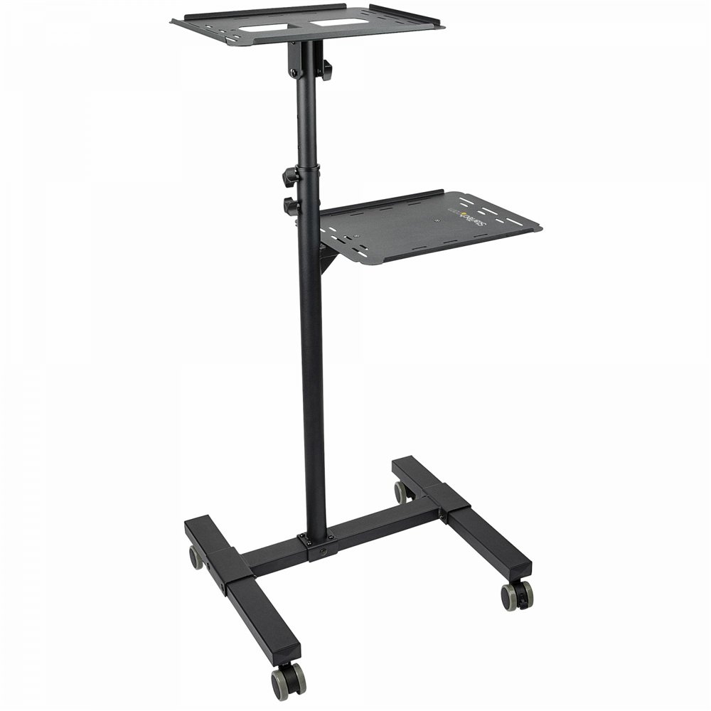 startech.com soporte móvil para proyector y ordenador portátil - carrito de servicio pesado para proyector (2 estantes) - de alt