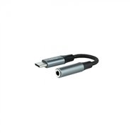 Nanocable cable adaptador audio usb-c/m a jack 3.5/h, 11 cm, negro/gris