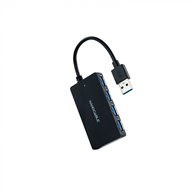 Nanocable hub usb 3.0 con 4 puertos de usb 3.0, usb-a/m-usb 3.0/h, negro, 15 cm