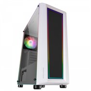 Mars gaming mc-art blanco caja pc gaming atx doble cristal templado dibujable argb 12 modos ventilador 12cm