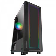 Mars gaming mc-art negro caja pc gaming atx doble cristal templado dibujable argb 12 modos ventilador 12cm