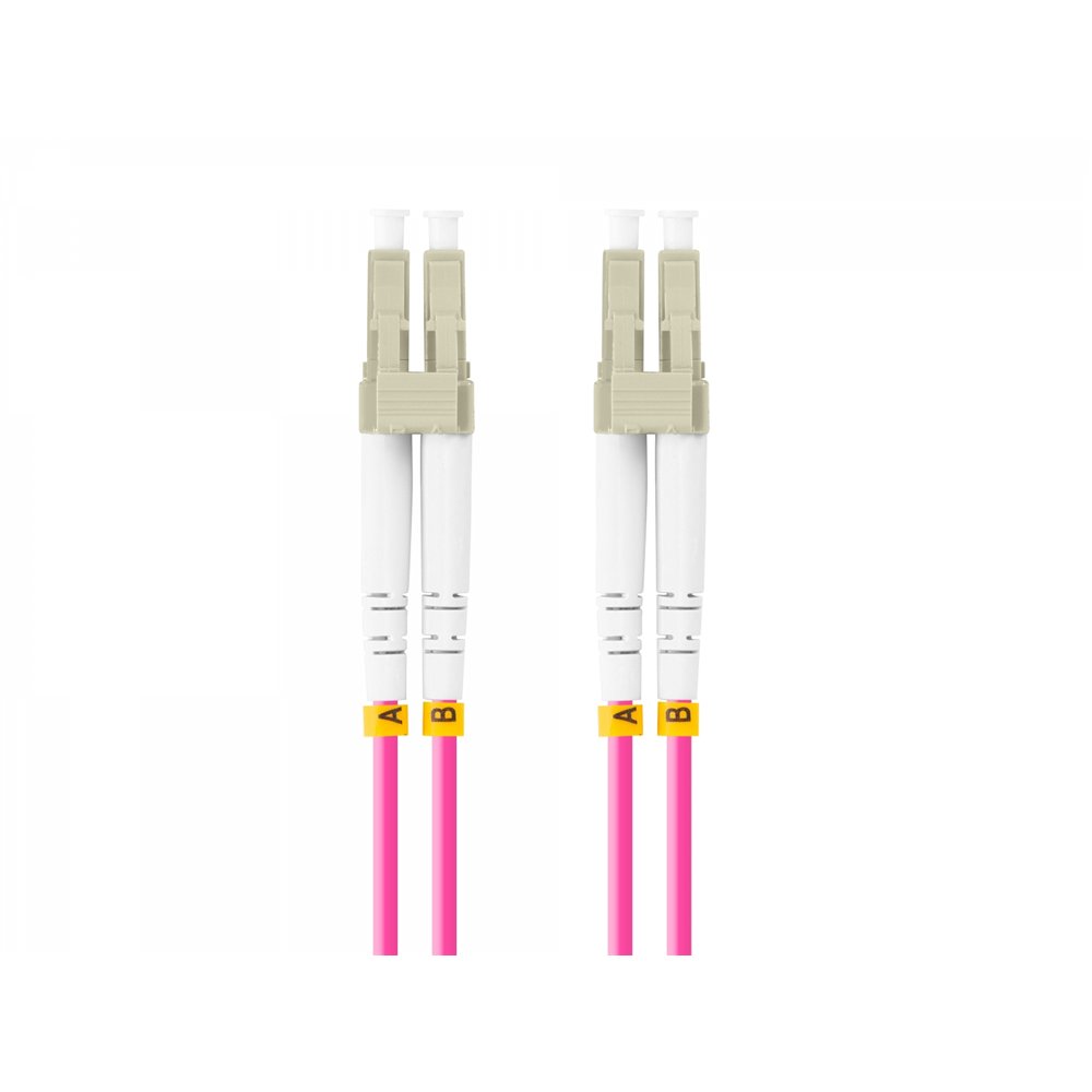 Lanberg fo-lulu-md41-0010-vt cable de fibra optica 1 m lc/upc om4 violeta