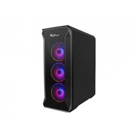 genesis irid 505 argb midi tower negro, transparente