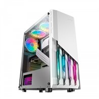 Mars gaming mc-x2 blanco caja pc gaming atx frontal acero frgb 2 ventiladores 12cm frgb ventana lateral completa