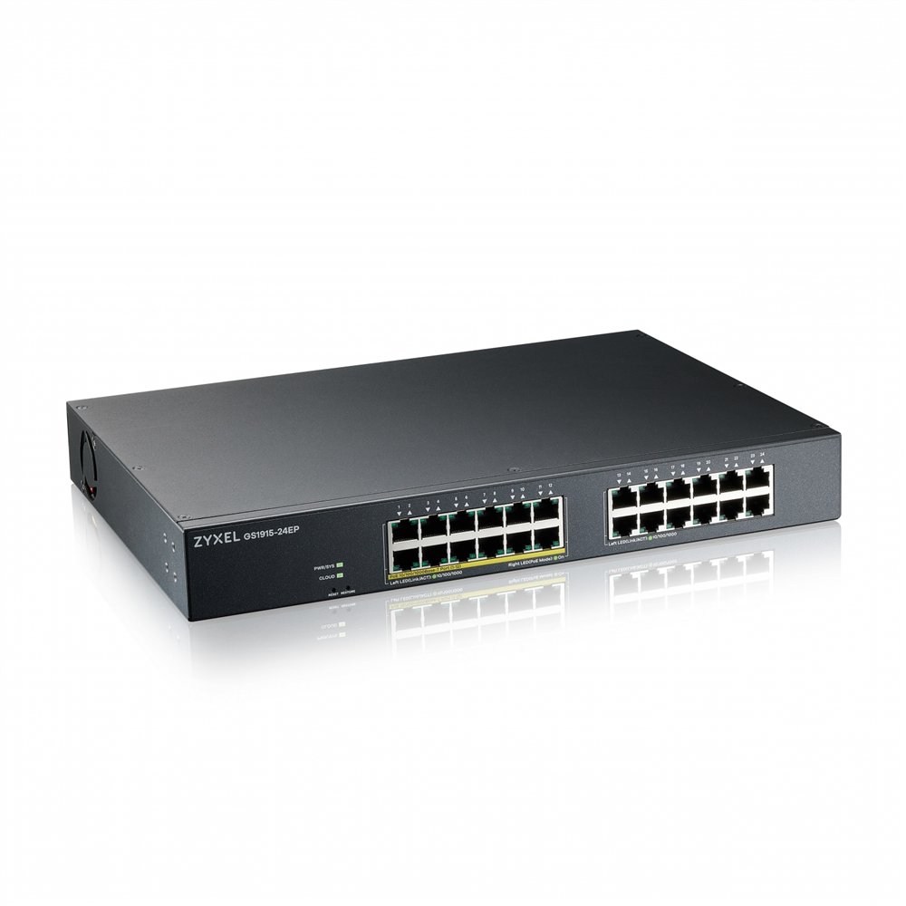 zyxel gs1915-24ep gestionado l2 gigabit ethernet (10/100/1000) energí­a sobre ethernet (poe) 1u negro