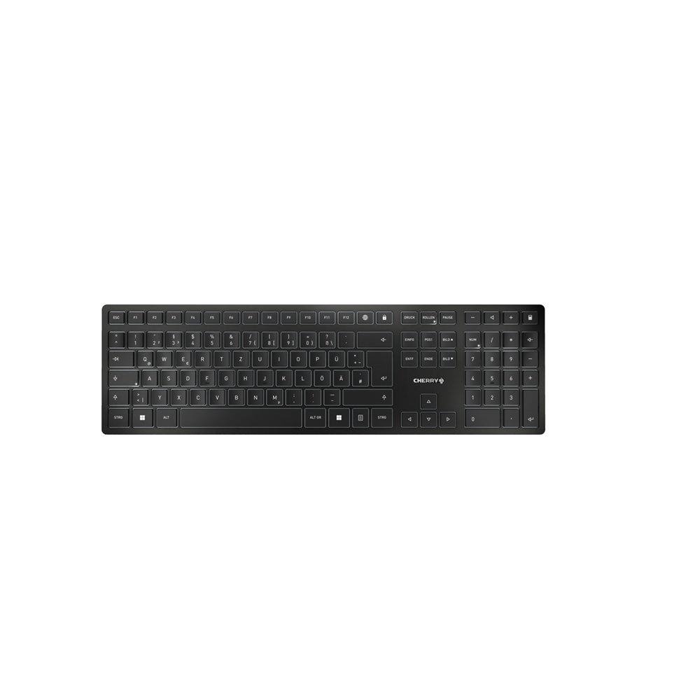 Cherry kw 9100 slim teclado rf wireless + bluetooth qwertz alemán negro