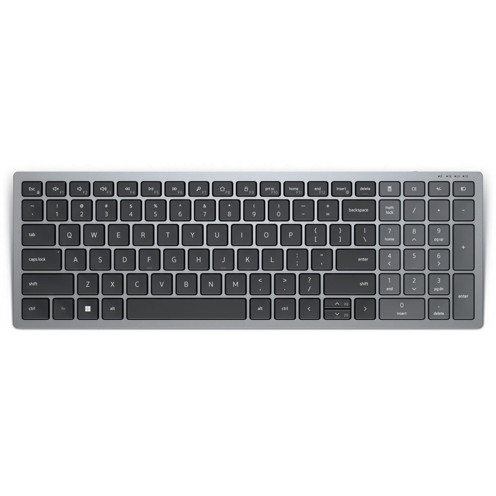 dell kb740 teclado rf wireless + bluetooth qwerty español gris, negro