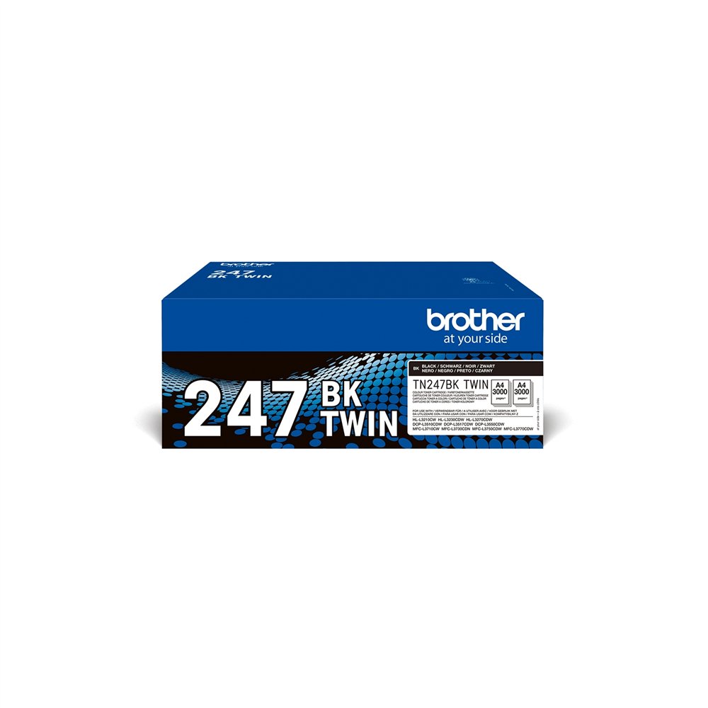 Brother tn-247bktwin cartucho de tã³ner 2 pieza(s) original negro