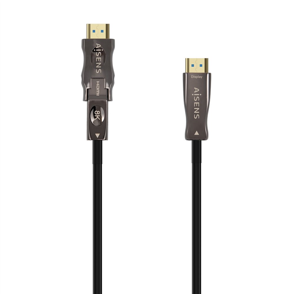 Aisens cable hdmi v2.1 aoc desmontable ultra alta velocidad / hec 8k@60hz 4k@120hz 4:4:4 48gbps, a/m-d/a/m, negro, 30m