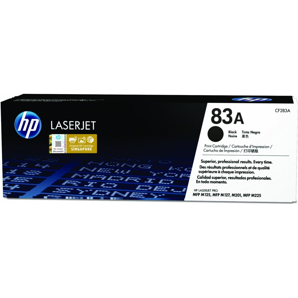 Hp cartucho de tóner original laserjet 83a negro