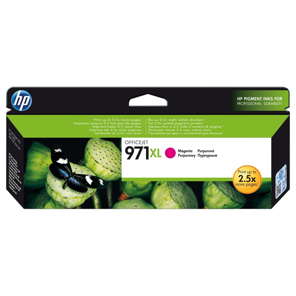 Hp cartucho de tinta original 971xl de alta capacidad magenta