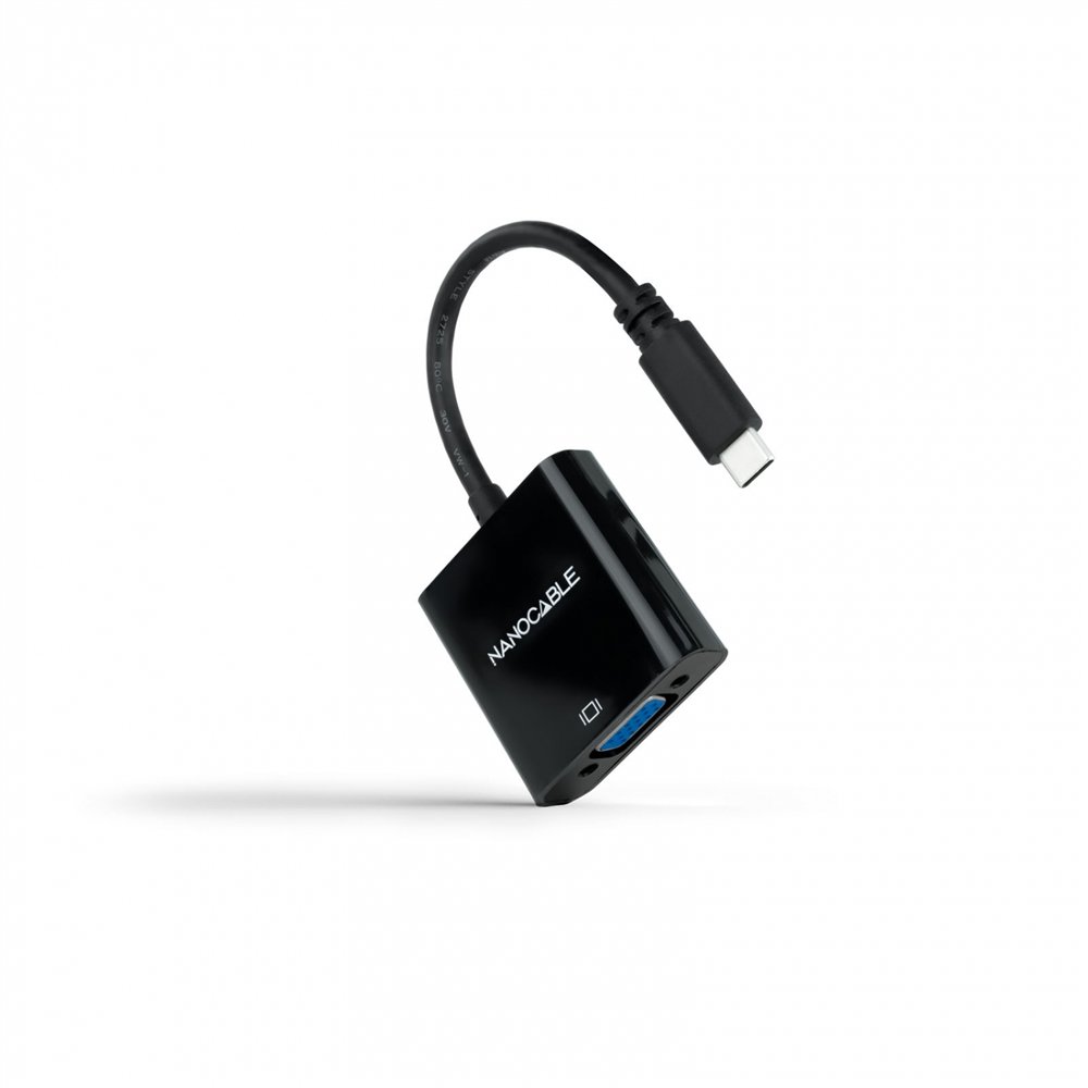 Nanocable conversor usb-c a vga, usb-c/m-vga/h, negro, 10 cm