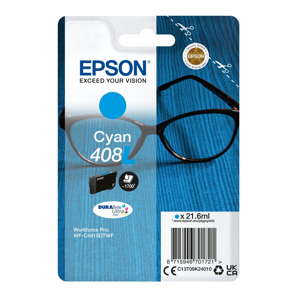 Epson singlepack cyan 408l durabrite ultra ink