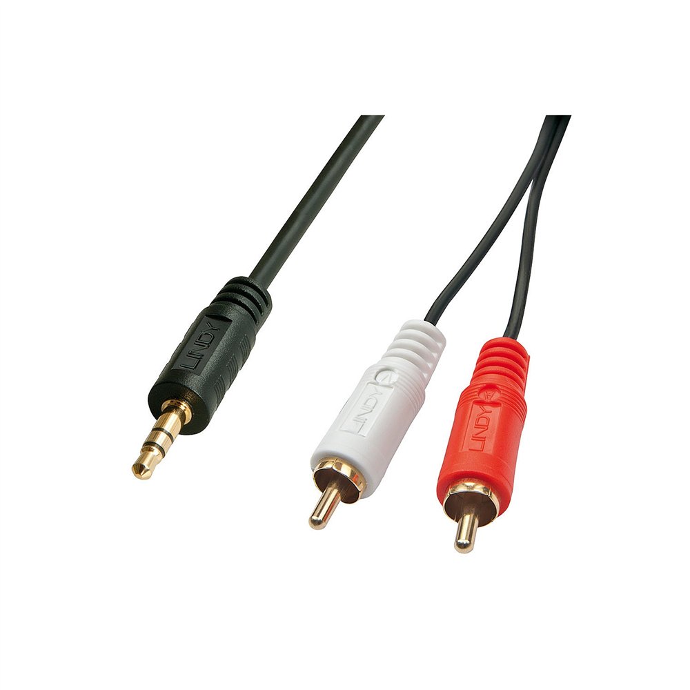 Lindy 35685 cable de audio 10 m 2 x rca 3,5mm negro