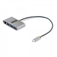 Startechcom hub adaptador usb-c con ethernet de 3 puertos usb-a - red ethernet gigabit rj45 - usb 30 5gb - alimentado por el bus