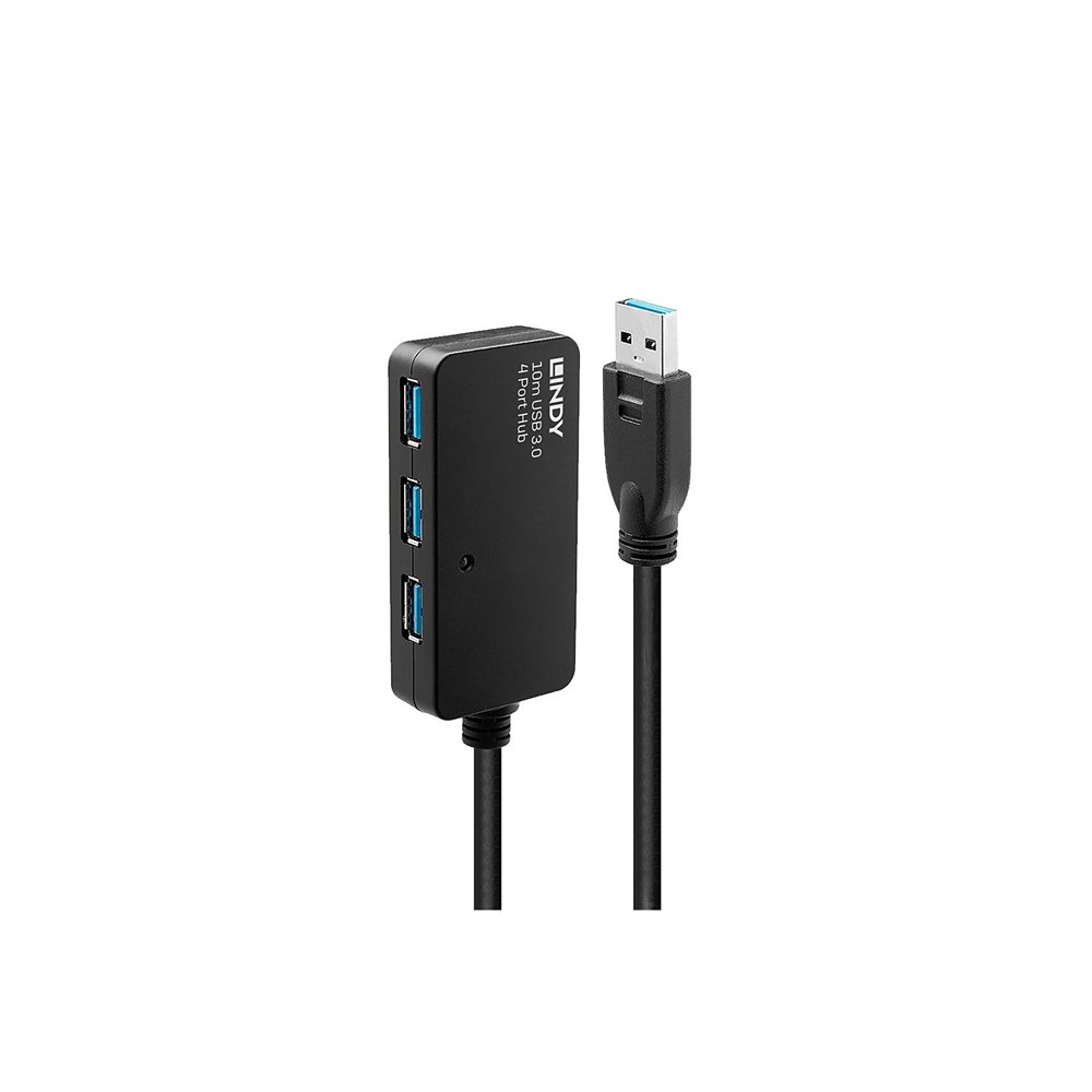 Lindy 43159 hub de interfaz usb 3.2 gen 1 (3.1 gen 1) type-a 5000 mbit/s negro