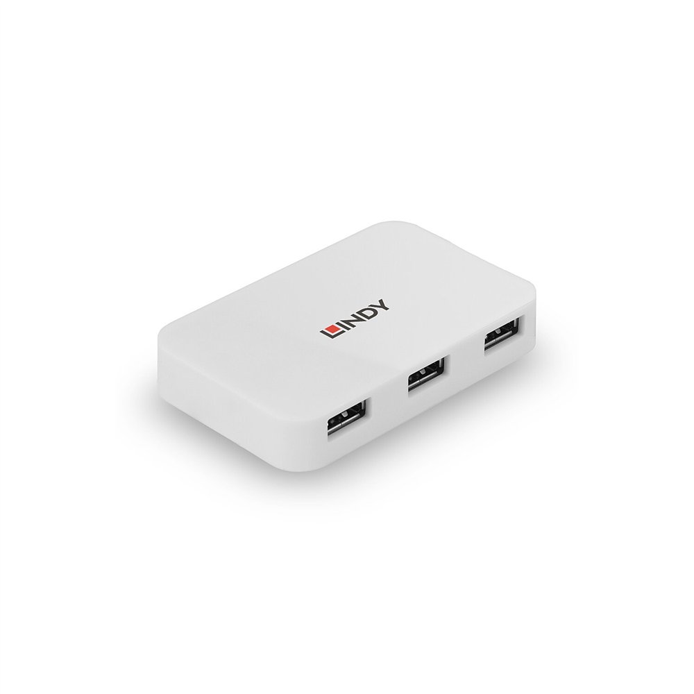 Lindy 43143 hub de interfaz usb 3.2 gen 1 (3.1 gen 1) type-a 5000 mbit/s blanco