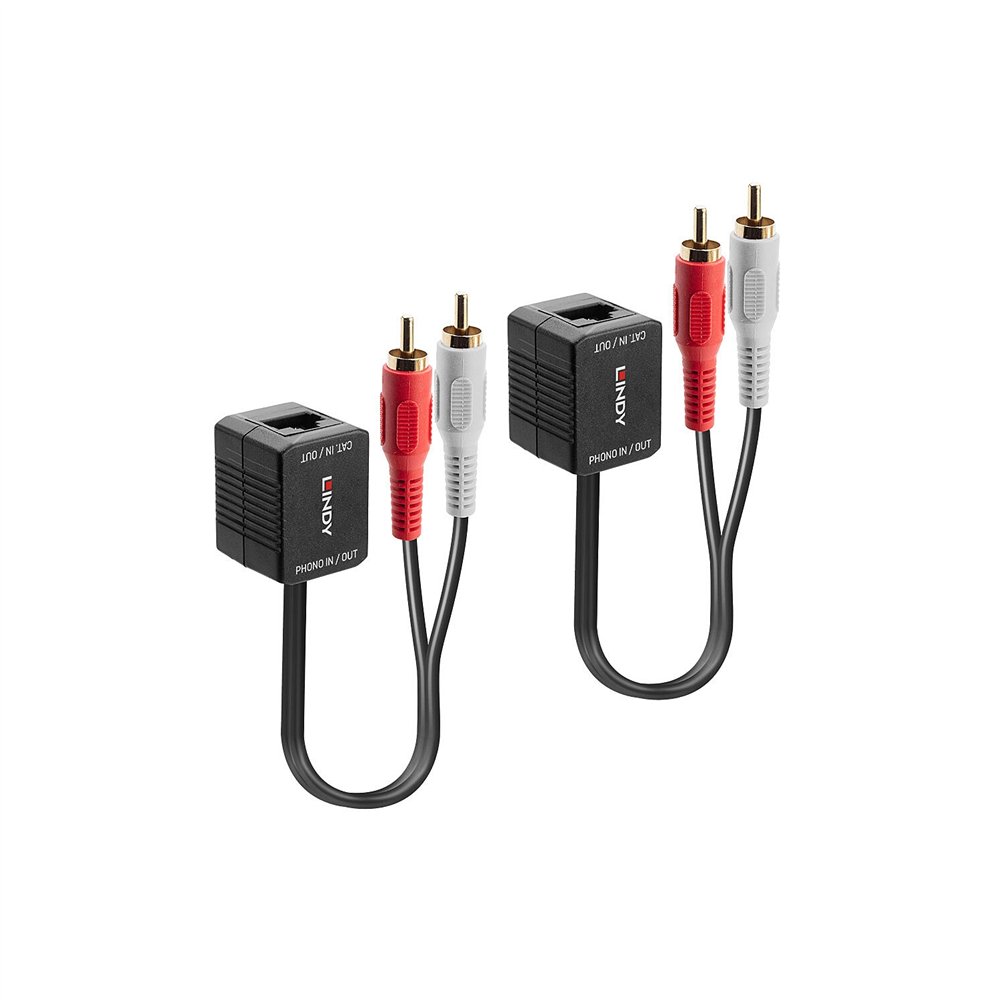 Lindy 70460 extensor audio/video transmisor de seã±ales av negro, rojo, blanco
