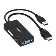 Lindy 38182 adaptador de cable de vídeo 015 m negro