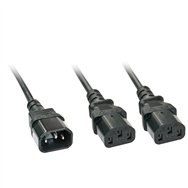 Lindy 30039 cable de transmisiã³n negro 2 m c14 acoplador acoplador c13 2 x