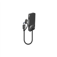 Lindy 43354 hub de interfaz usb 3.2 gen 1 (3.1 gen 1) type-a + type-c negro