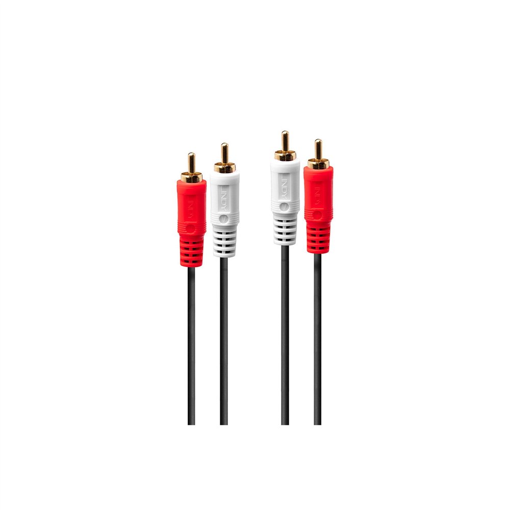 Lindy 35660 cable de audio 1 m 2 x rca rojo, blanco