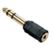 lindy 35620 cambiador de género para cable 6.3mm 3,5mm negro