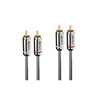 Lindy 35345 cable de audio 1 m 2 x rca antracita