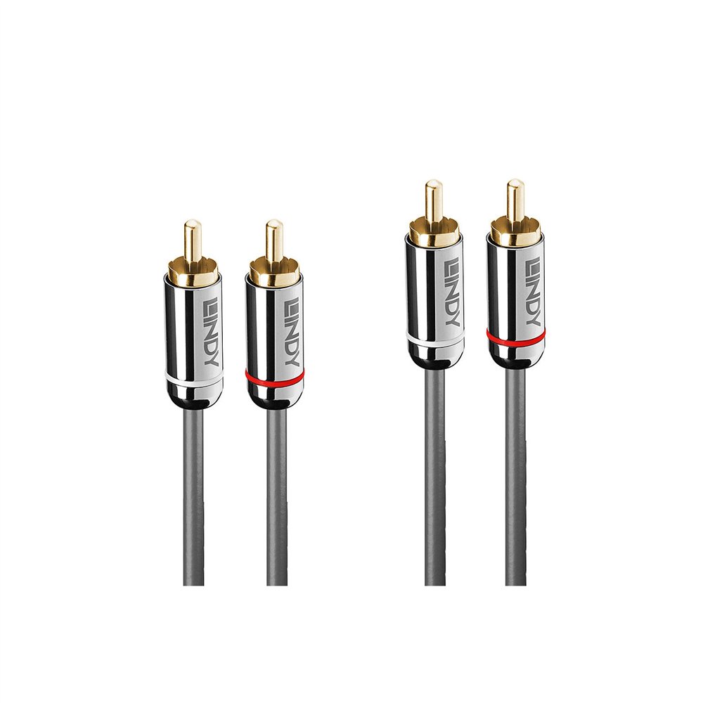 Lindy 35345 cable de audio 1 m 2 x rca antracita