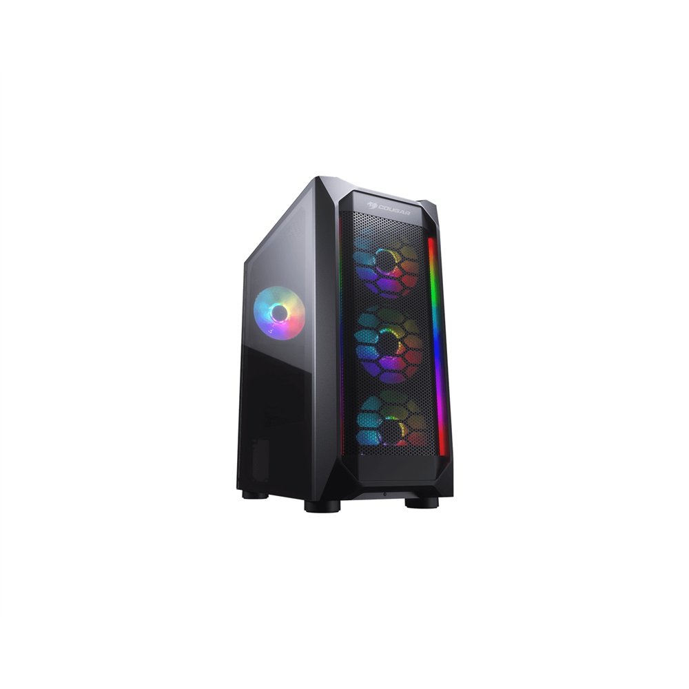 Cougar gaming cgr-5vm6b-mesh-g-rgb carcasa de ordenador midi tower negro, transparente