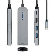 Aisens usb-c dock 5 en 1, usb-c a 1xhdmi, 1xrj45, 2xusb, 1xpd, gris, 15 cm