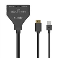 Aisens hdmi duplicador 4k@30hz 1ãâ2 con alimentaciã³n usb y cable, negro, 30 cm
