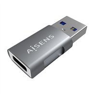 Aisens mini adaptador usb 3.2 gen2 10g 3a, tipo usb-c/h-a/m, gris