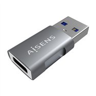 aisens mini adaptador usb 3.2 gen2 10g 3a, tipo usb-c/h-a/m, gris