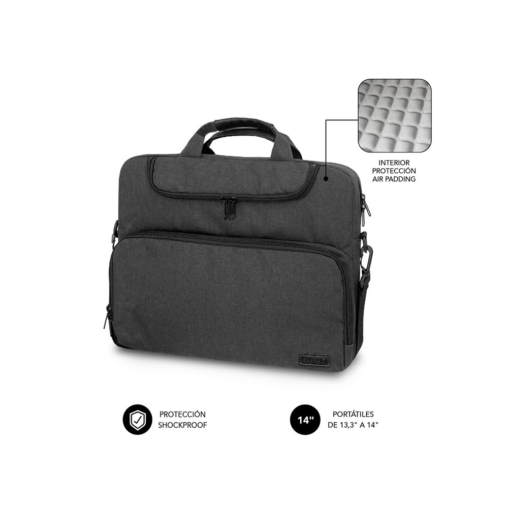 subblim maletí­n ordenador air padding laptop bag 13,3-14" gris oscuro