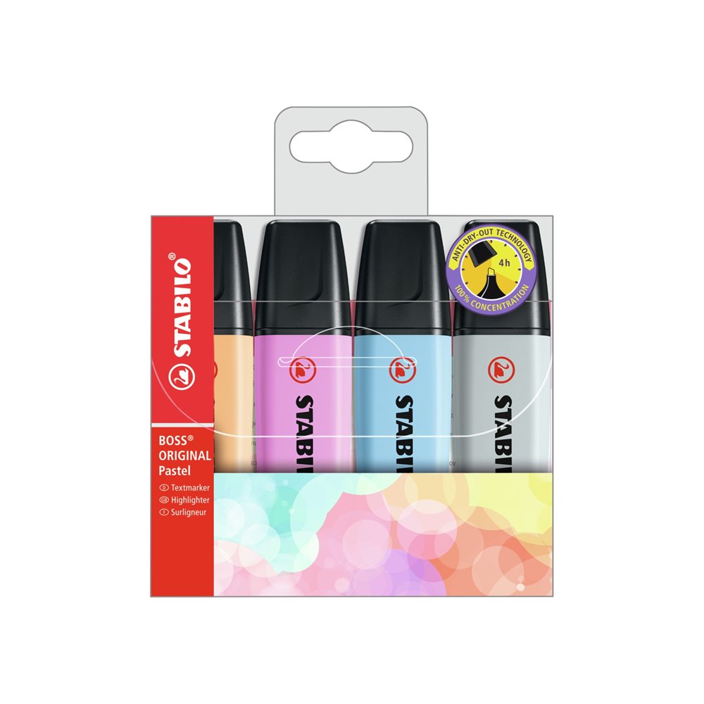 Stabilo boss original pastel marcador 4 pieza(s) punta de cincel multicolor