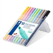 Staedtler 362 c marcador 10 pieza(s) punta redonda negro, marrón, azul claro, gris claro, cal, menta, melocotón, rosa, violeta, 