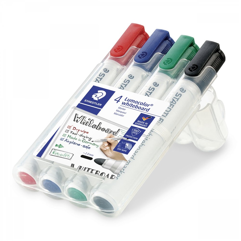 Staedtler lumocolor marcador 4 pieza(s) punta redonda negro, azul, verde, rojo