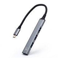 Ewent ew1145 hub de interfaz usb 3.2 gen 1 (3.1 gen 1) type-c 5000 mbit/s gris, plata