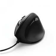 ratón hama emc-500 con cable, ergonómico negro