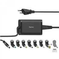 Hama  cargador universal portã¡til, con 7 adaptadores, de 15-19v/65w, enchufe europeo, color negro