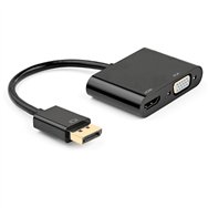 Ewent ec1457 adaptador de cable de vãâ­deo displayport hdmi + vga (d-sub) negro