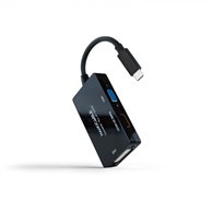 nanocable 10.16.4301-all adaptador de cable de ví­deo 0,2 m usb tipo c dvi-d + vga (d-sub) + hdmi negro