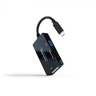 Nanocable 10.16.4301-all adaptador de cable de vãâ­deo 0,2 m usb tipo c dvi-d + vga (d-sub) + hdmi negro