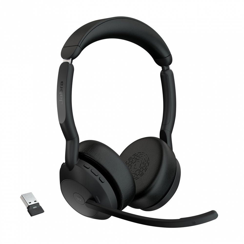 Jabra evolve2 55 auriculares inalámbrico diadema oficina/centro de llamadas bluetooth base de carga negro