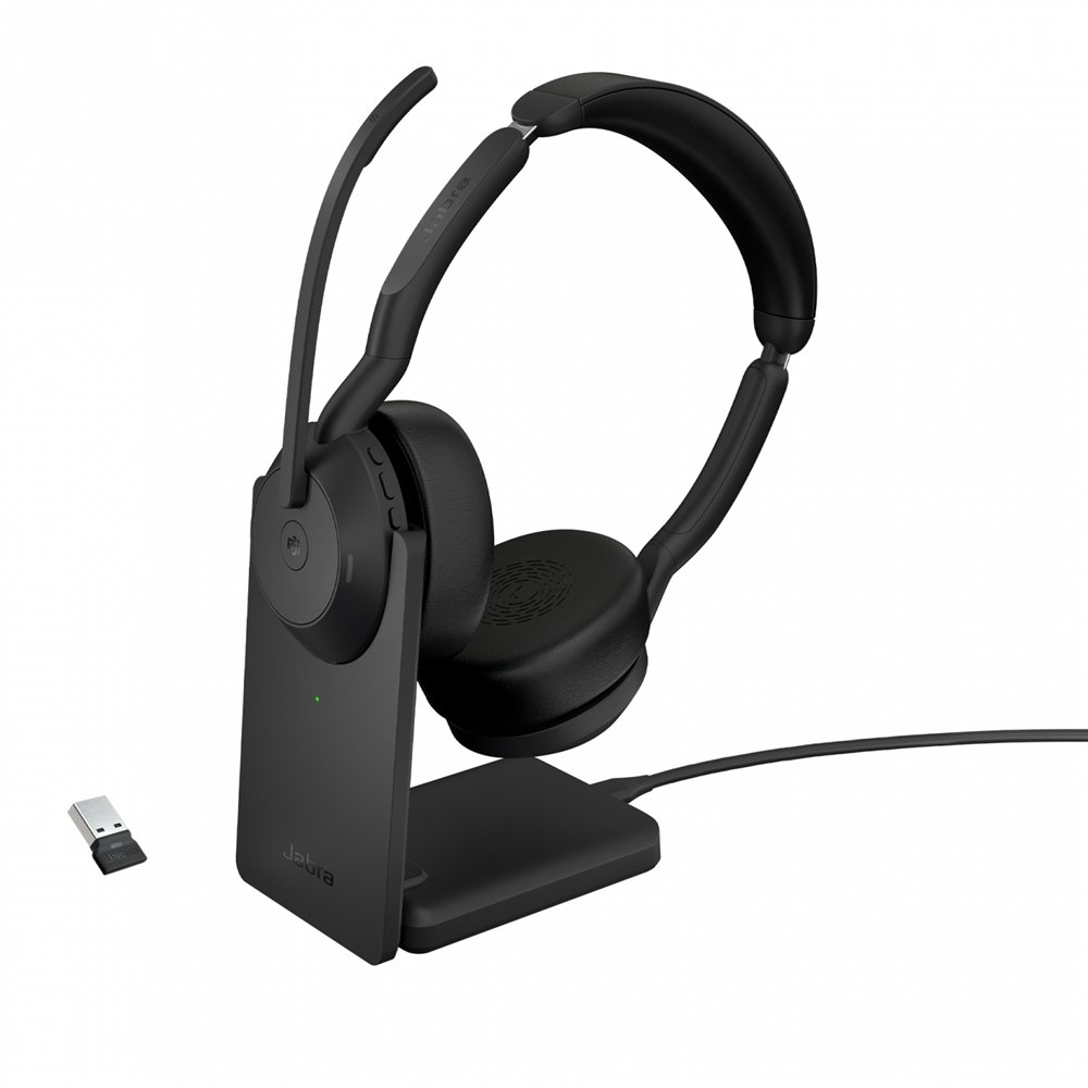Jabra evolve2 55 auriculares inalámbrico y alámbrico diadema oficina/centro de llamadas bluetooth base de carga negro