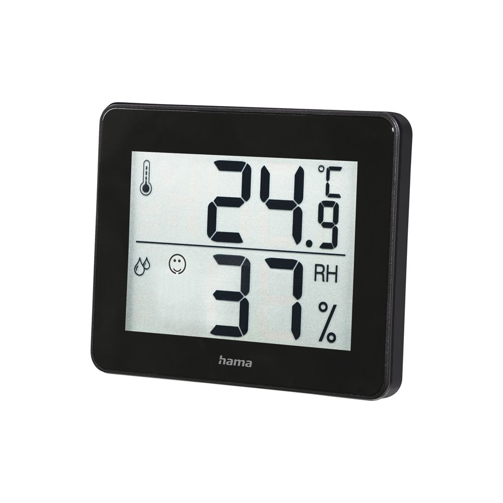 hama termómetro e higrómetro digital (control de humedad y temperatura de interiores, almacenamiento de datos)