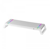 Mars gaming mgs-one blanco soporte monitor rgb chroma tamaã±o ajustable soporte smartphone y tablet usb frontal 2.0