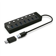 Ewent ew1147 hub de interfaz usb 3.2 gen 1 (3.1 gen 1) type-a 5000 mbit/s negro